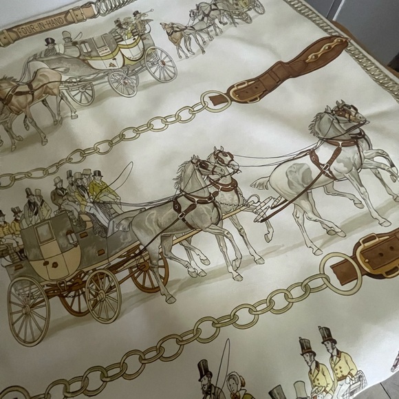 Hermès Attelages A Quatre Silk Scarf. - Picture 12 of 16